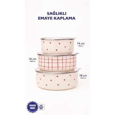 Emaylab Cupid Vakum Kapaklı Yiyecek Saklama Kabı Seti (ocaklarda Kullanilabi̇li̇r)