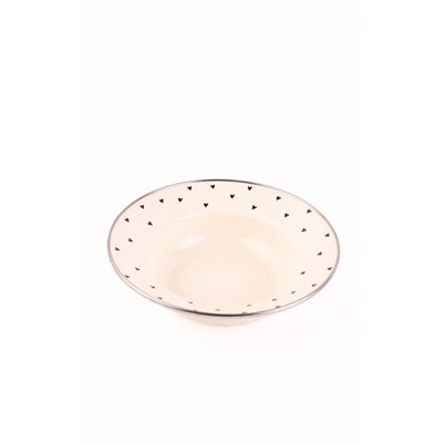 Emaylab Emaye Black Cupid Çukur Makarna Salata Tabağı 24cm