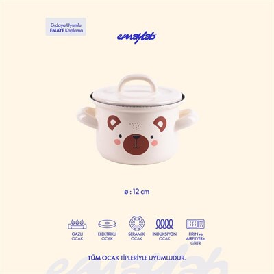 Emaylab Little Bear Mini Bebek Tenceresi 12cm (850 Ml)