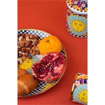 Emaylab Mısharu 26 Cm Dekoratif Emaye Tepsi / Servis Sunum Tabağı