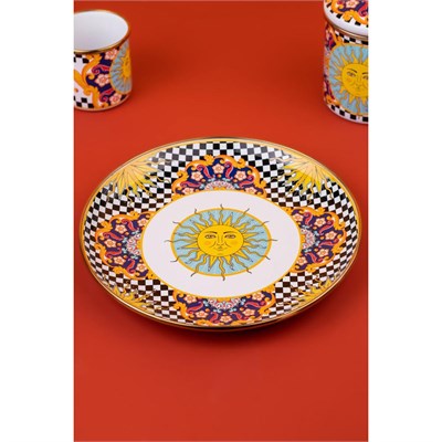 Emaylab Mısharu 26 Cm Dekoratif Emaye Tepsi / Servis Sunum Tabağı