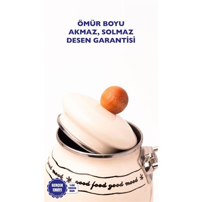 Emaylab Mood Emaye Çaydanlık Takımı Ahşap Tepeli