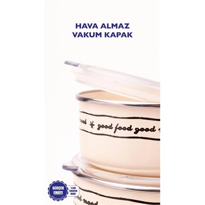Emaylab Mood Vakum Kapaklı Saklama Kabı Seti (tüm Ocak Tiplerinde Kullanılabilir)