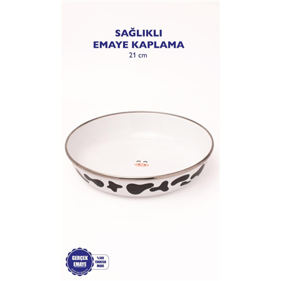 Emaylab Mötilda Emaye Bowl Tabağı - Bowl Kase - Salata Kasesi - Sunum Kasesi 21cm