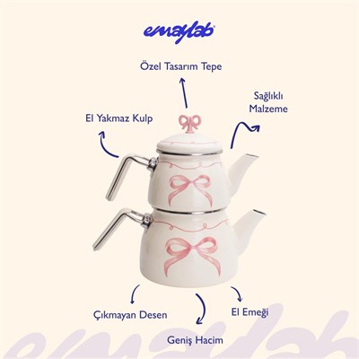Emaylab Rebel Bow Emaye Çaydanlık Takımı