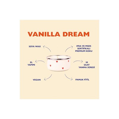 Emaylab Vanilya Dream, Emaye Kapta Soy Wax Mum (vanilya Kokulu-150 Ml)