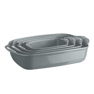 Emile Henry Fırın Kabı Dikdörtgen 30 X 19 Cm - Açık Gri