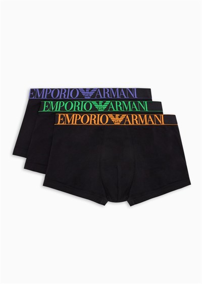 Emporio Armani Emporio Armani Streç Pamuk Parlak Logoband 3lü Paket Gövde Erkek Mayo Erkek