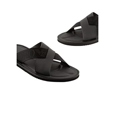 Emporio Armani Erkek sandaleti, siyah