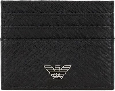 Emporio Armani Erkekler Kredi Kartı Tutacağı Siyah, Siyah, S, Modern