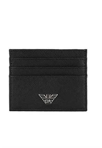 Emporio Armani Erkekler Kredi Kartı Tutacağı Siyah, Siyah, S, Modern