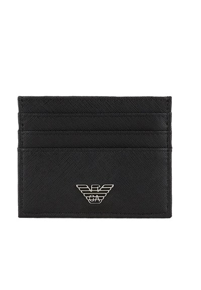 Emporio Armani Erkekler Kredi Kartı Tutacağı Siyah, Siyah, S, Modern