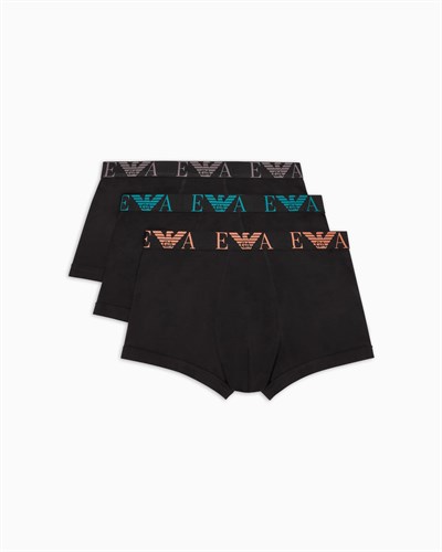 EMPORIO ARMANI Man Bold Monogram 3lü Paket Gövde Siyah XL
