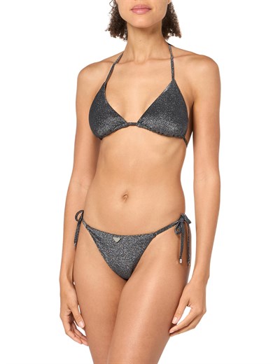 Emporio Armani Triangle And String Brazilian Lurex Bikini Set bikini seti Kadınlar
