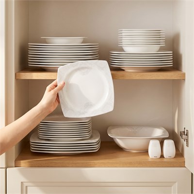 Emsan Allegro 53 Parça 12 Kişilik Kare Yemek Takımı
