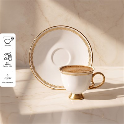 Emsan Başak 6 Kişilik Kahve Fincan Takımı 80 ml