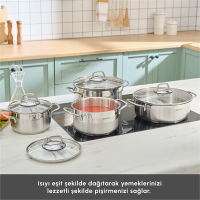 Emsan Belen 8 Parça Çelik Tencere Seti