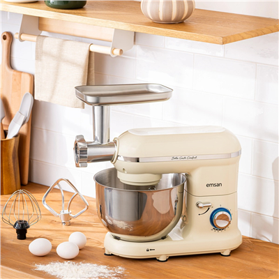 Emsan Bella Gusto Comfort Kıyma Çekme Aparatlı Hamur Yoğurma Makinesi 1300W 5,5L