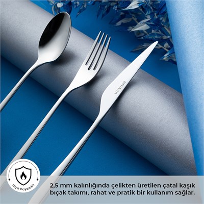 Emsan Bello 18 Parça 6 Kişilik Tatlı Çatal Kaşık Bıçak Takımı