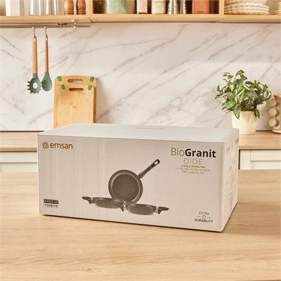 Emsan Biogranit Dide 3lü Tava Sahan Seti Siyah