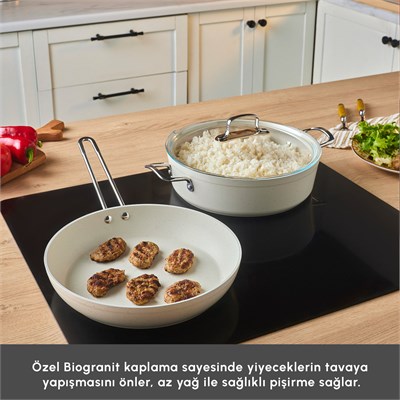 Emsan Biogranit White Stone 3 Parça Tencere Seti