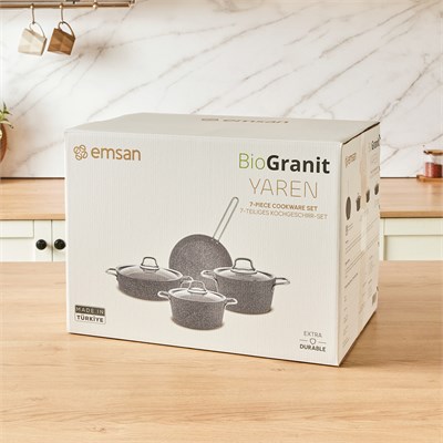 Emsan Biogranit Yaren 7 Parça Tencere Seti