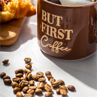 Emsan But First Coffee Kahverengi Kupa 310 ml
