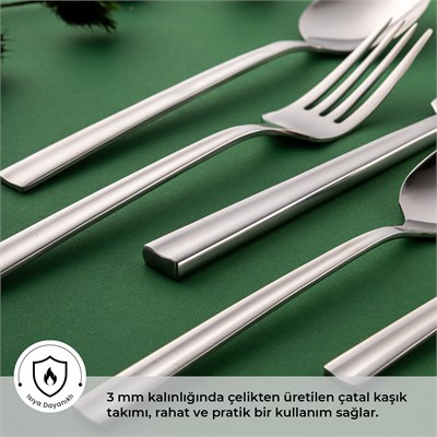 Emsan Çınar 84 Parça 12 Kişilik Çatal Kaşık Bıçak Takımı