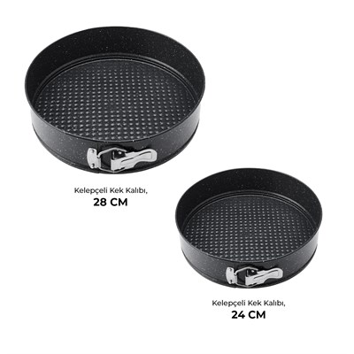 Emsan Circle 2li Kelepçeli Kek Kalıbı Seti 24-28 cm