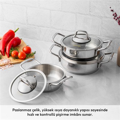 Emsan Demre 6 Parça Çelik Sahan Set