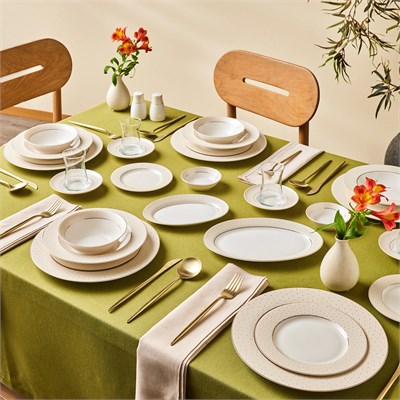 Emsan Elegance Bone Alessa 60 Parça 8 Kişilik Yemek Takımı ve Kahvaltı Seti