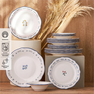 Emsan Farina Porselen 24 Parça 6 Kişilik Yemek Takımı