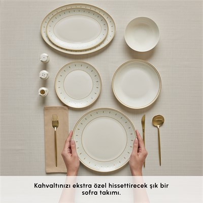 Emsan Forever Bone Endülüs 38 Parça 8 Kişilik Yemek Takımı