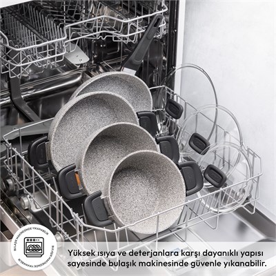 Emsan Fortis Granit 7 Parça Tencere Seti Gri
