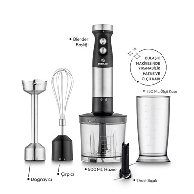 Emsan Gusto 3in1 Blender Seti Inox 1200W