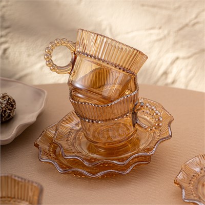 Emsan Hatrı Var Amber 80 ml 6lı Kahve Fincanı Takımı