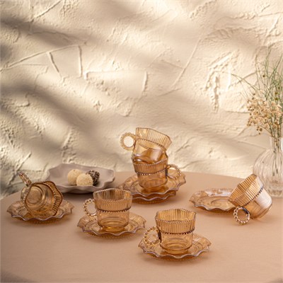 Emsan Hatrı Var Amber 80 ml 6lı Kahve Fincanı Takımı