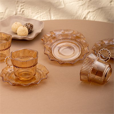 Emsan Hatrı Var Amber 80 ml 6lı Kahve Fincanı Takımı