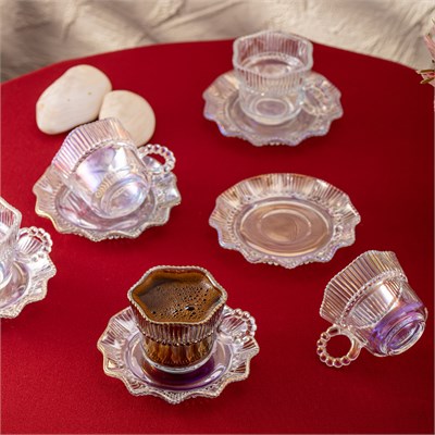 Emsan Hatrı Var Gökkuşağı 80 ml 6lı Kahve Fincan Takımı