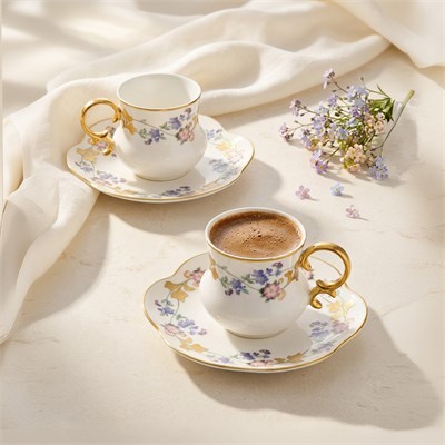 Emsan İlkbahar 6 Kişilik Kahve Fincan Takımı 90 ml