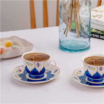 Emsan Kır Çiçekleri 2 Kişilik Kahve Fincan Takımı 80 ml