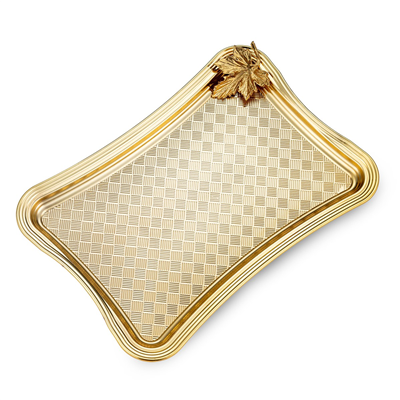 Emsan Leafy Dikdörtgen Tepsi Gold