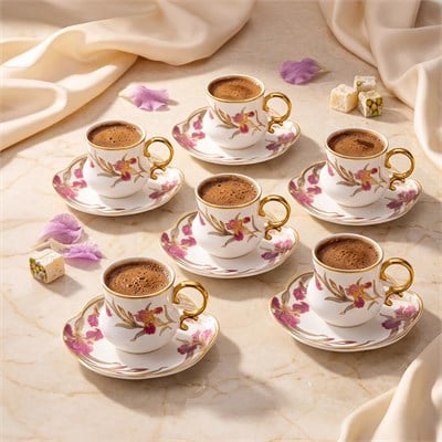 Emsan Lilyum 6 Kişilik Kahve Fincan Takımı 90 ml