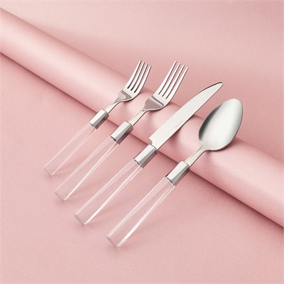 Emsan Mirella 24 Parça 6 Kişilik Çatal Kaşık Bıçak Takımı Şeffaf