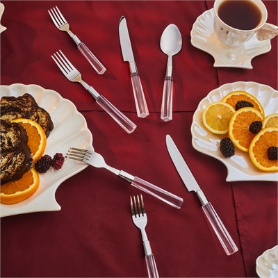 Emsan Mirella 24 Parça 6 Kişilik Çatal Kaşık Bıçak Takımı Şeffaf