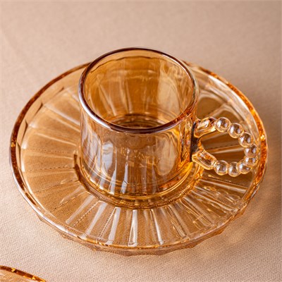 Emsan Muhabbet Amber 6lı Cam Kahve Fincanı 100 ml