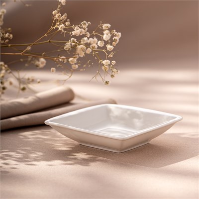 Emsan Pamukkale Kare Çukur Tabak 10 cm