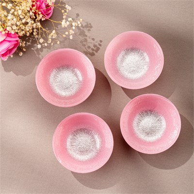 Emsan Pastel 4 Parça Cam Kase 10 cm Pembe