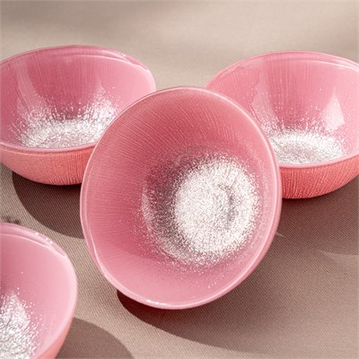 Emsan Pastel 4 Parça Cam Kase 10 cm Pembe