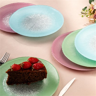 Emsan Pastel 6 Kişilik Cam Pasta Seti 21 cm